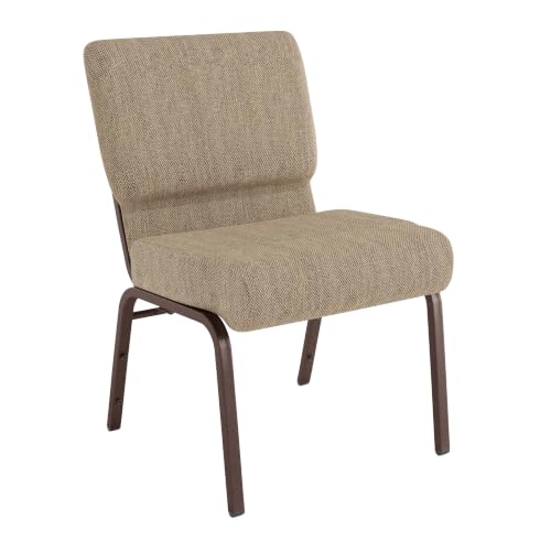 Flash Furniture Hercules 21 in Wide Fabric Church Chair, Beige, 4-Pack - color: Beige Fabric/Copper Vein Frame, size: Set of 4