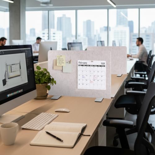 2-Pack Felt Desk Dividers, Clamp-On Privacy Panels, 16 x 24 Inch, Oatmeal - color: Oatmeal, size: 16×24 in (2pcs)