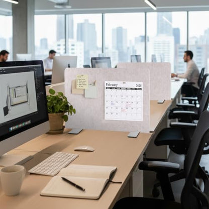 2-Pack Felt Desk Dividers, Clamp-On Privacy Panels, 16 x 24 Inch, Oatmeal - color: Oatmeal, size: 16×24 in (2pcs)