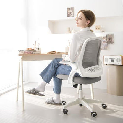 NEO CHAIR Office Desk Chair, Ergonomic Mesh with Flip-Up Armrests, Grey - color: Grey