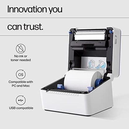 HP Shipping Label Printer, 4x6 Commercial Grade Direct Thermal, Compact & Easy-to-use, High-Speed 203 DPI, Barcode Printer, Compatible with Amazon, UPS, Shopify, Etsy, Ebay, ShipStation & More - style: Label Printer