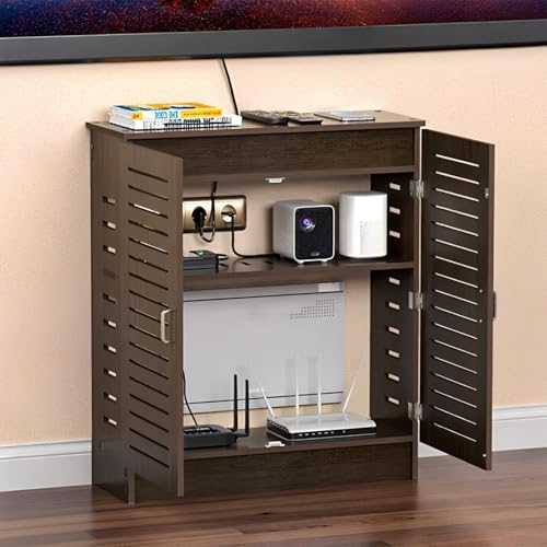 WiFi Router Storage Cabinet, Multi-Functional Box, Floor Standing Modem,Power Strip Cable Management Hider Organizer for Living Room, Office, Bedroom - size: 50*30*80cm/19.7*11.8*31.5in