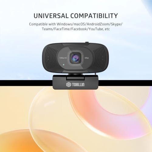 TOALLIN 1080P FHD Auto-Focus Webcam with Dual Microphones, Computer Web Camera, 90° Wide Angle, Privacy Shutter, USB Webcam for Video Calls - style: 1080P Auto Focus Webcam