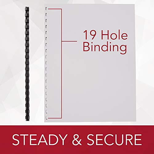 GBC Binding Spines/Spirals/Coils, 1/2" Diameter, 90 Sheet Capacity, CombBind, Black, 100 Pack (4000068) - size: 100 Pack, style: 1/2" Diameter/90 Sheet Capacity