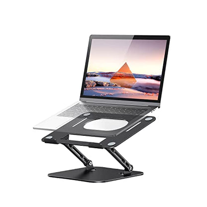 JOIOT Adjustable Aluminum Laptop Stand, Ergonomic Riser for 11-16" Laptops - color: Black