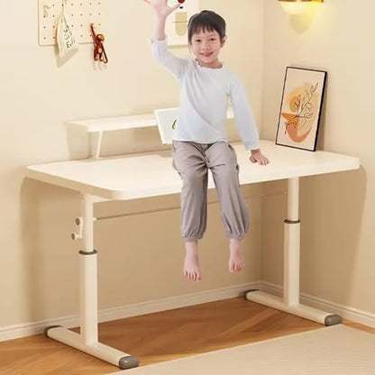 Manual Standing Desk Adjustable Height- Crank Stand Up Desk, Sit Stand Desk with Frame Computer Desk,White,80cm - color: White, size: 80cm