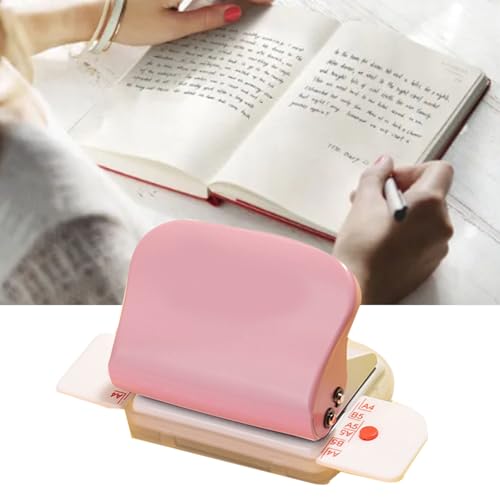 Mini Coil Binding Machine, Manual Spiral Binding Tool for Paper Documents Notebooks DIY Crafts Home Office School Plastic Portable - color: Pinkish