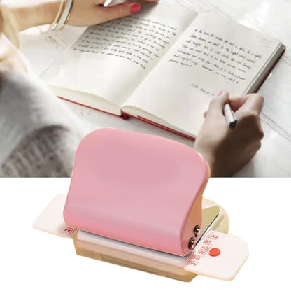 Mini Coil Binding Machine, Manual Spiral Binding Tool for Paper Documents Notebooks DIY Crafts Home Office School Plastic Portable - color: Pinkish