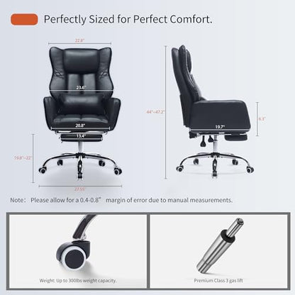 Cross Legged Office Chair with Foot Rest, Flip Armrest | Big and Tall, Criss Cross Gaming Chair, 155° Reclining Computer Chair, 360° Swivel Desk Chair for Home Office - color: Black