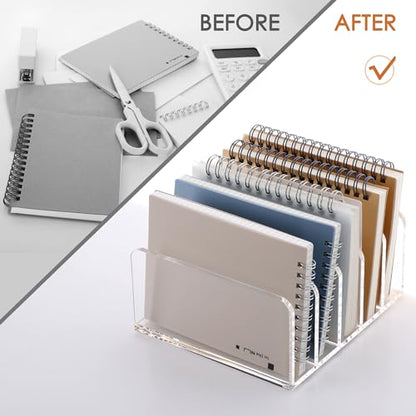SANRUI Acrylic Mail Holder, 5-Slot Vertical Letter Sorter, Clear - size: 5 Slots
