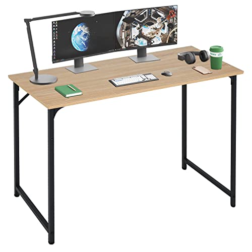 BestOffice 39 inch Computer Desk Home Office Desk Writing Study Table Modern Simple Style PC Desk with Metal Frame Gaming Desk Workstation for Small Space，Nature - color: Nature, size: 39 inch