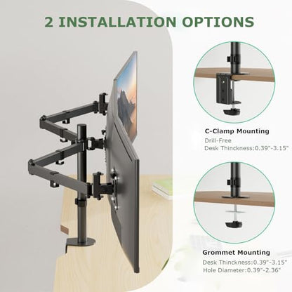UPGRAVITY Triple Monitor Desk Mount Fits 3 Screens up to 27 inch