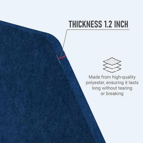29.1" x 22.8" x 1.2" U-Shaped Desk Divider Partition, No Drill Freestanding Sound Absorbing Privacy Panel, Noise Reducing Cubicle Screen for Office Home & Classroom (Azure) - color: Azure (U-Shaped)
