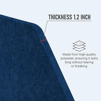 29.1" x 22.8" x 1.2" U-Shaped Desk Divider Partition, No Drill Freestanding Sound Absorbing Privacy Panel, Noise Reducing Cubicle Screen for Office Home & Classroom (Azure) - color: Azure (U-Shaped)
