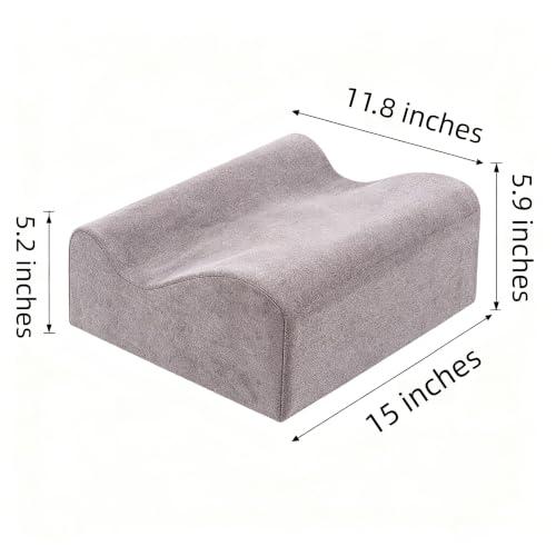 Under Desk Foot Rest – Soft Ergonomic Support Pillow for Heels & Legs, Height Adjustable Leg Elevation Cushion, Comfortable Foot Stool for Office & Home (Grey)