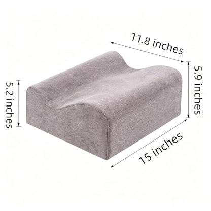 Under Desk Foot Rest – Soft Ergonomic Support Pillow for Heels & Legs, Height Adjustable Leg Elevation Cushion, Comfortable Foot Stool for Office & Home (Grey)