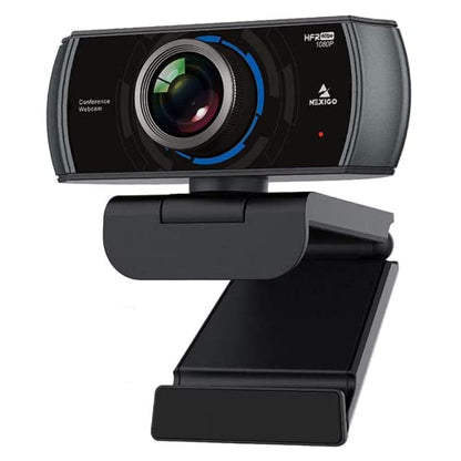 NexiGo N980P 1080P 60FPS Webcam with Microphone and Software Control, USB Computer Camera, Built-in Dual Noise Reduction Mics, 120° Wide-Angle for Zoom/Skype/FaceTime/Teams, PC Mac Laptop Desktop - color: black