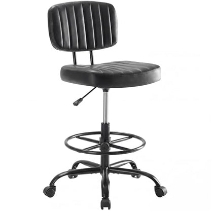 DUMOS Armless Drafting Chair, Standing Desk Chair, Rolling Stool - color: Black