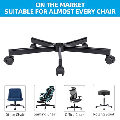 XSZD Criss Cross Home Office Swivel Chair Base – Durable, Steady and Easy Installation – Perfect for Criss Cross and Cross Legged Chairs with Replacement Casters (Black,Base+Wheel) - color: Black