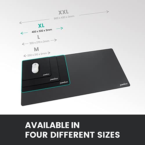 Perixx DX-1000XL Waterproof Gaming Mouse Pad with Stitched Edge - Non-Slip Rubber Base Design for Laptop or Desktop Computer - XL Size 15.75 x 12.6 x 0.12 Inches, black - size: 15.8L x 12.6W inches