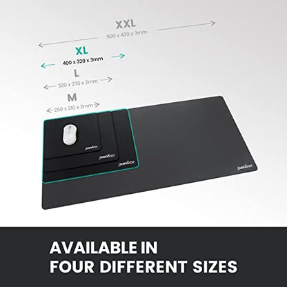 Perixx DX-1000XL Waterproof Gaming Mouse Pad with Stitched Edge - Non-Slip Rubber Base Design for Laptop or Desktop Computer - XL Size 15.75 x 12.6 x 0.12 Inches, black - size: 15.8L x 12.6W inches