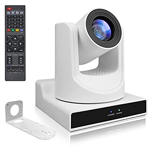 PTZ Camera 30X Optical Zoom with Auto-Tracking,Simultaneous 3G-SDI and USB3.0 Video Output, Support HDMI POE USB LAN SDI and IP Live Streaming Camera for Conferences, Church, Teaching,vMix OBS - size: 30X-SDI-White