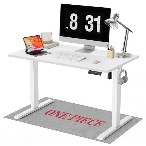 WALKINGDESK 40x24 Inches Whole Piece Electric Standing Desk, Seamless One Piece Height Adjustable Sit to Stand up Desk for Home Office, Ergonomic Computer Workstation, White - color: White, size: 40 inch