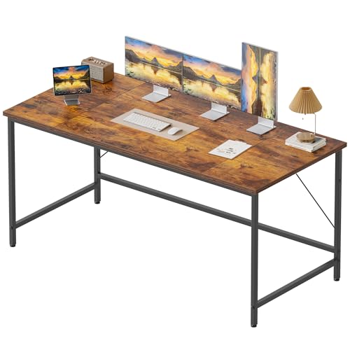 Mericonia 55x20 Inch Computer Desk, 0.6" Thick Small Office Table - color: Rustic Brown, size: 55",0.6"T