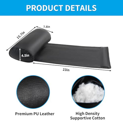 YOUFI Leather Recliner Headrest Pillow with Self-Stabilizing Weighted Base | No-adhesive Design Adjustable Filling for Head Support, Soft Large Neck Pillow for Recliner, Couch, Sofa, Chairs, Black - color: Black