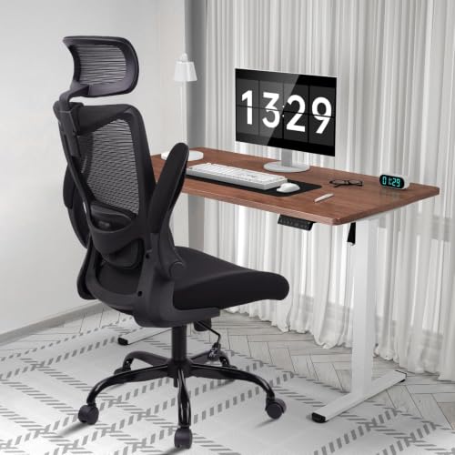 CLATINA Heavy Duty Ergonomic Mesh Office Chair 400LBS, Big and Tall Desk Chair with Adjustable Lumbar Support & Headrest, Flip Up Padded Arms, Swivel Computer Chair for Home, Conference, Black, 18 PK - size: 18 PK
