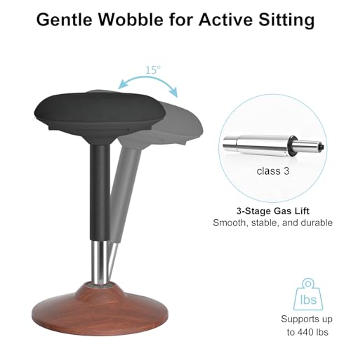 Adult Standing Wobble Stool for Home Office,Walnut - color: Walnut