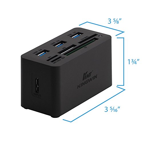 Kingwin USB C Hub Adapter w/ Card Reader Write & USB 3.0 HUB - Thunderbolt 3 Supports High Speed SD MS Micro M2 CF For Macbook, Laptop, Desktop type-c - style: USB C