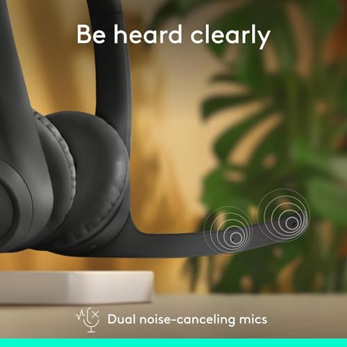 Logitech Zone 300 Wireless Bluetooth Headset with Noise-Canceling Microphone, Compatible with Windows, Mac, Chrome, Linux, iOS, iPadOS, Android- Black (Renewed)