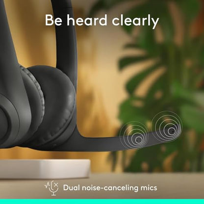 Logitech Zone 300 Wireless Bluetooth Headset with Noise-Canceling Microphone, Compatible with Windows, Mac, Chrome, Linux, iOS, iPadOS, Android- Black (Renewed)