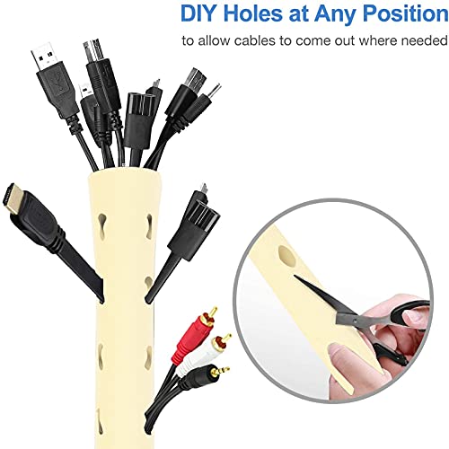JOTO 4 Pack Cable Management Sleeve 19-20 Inches -Beige - color: Beige, size: 4 Pack, 20 Inches