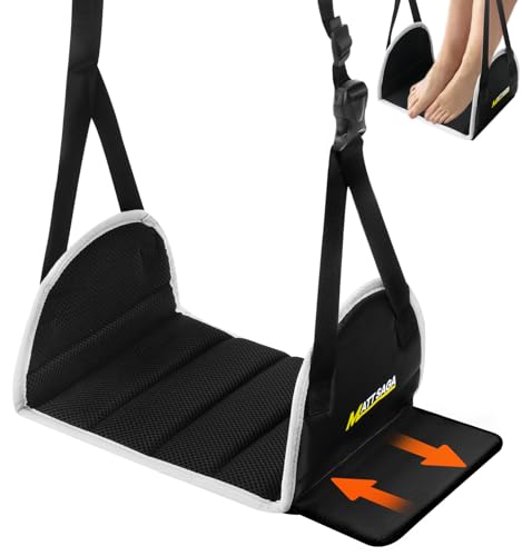 Upgraded Airplane Foot Hammock with Removable Base & Memory Foam - Wide Hardboard Support No-Collapse Foot Rest for Long Flights, Office, Travel - Thickened Design Relieves Foot Pain Travel Essentials - size: Upgraded 1 Pack
