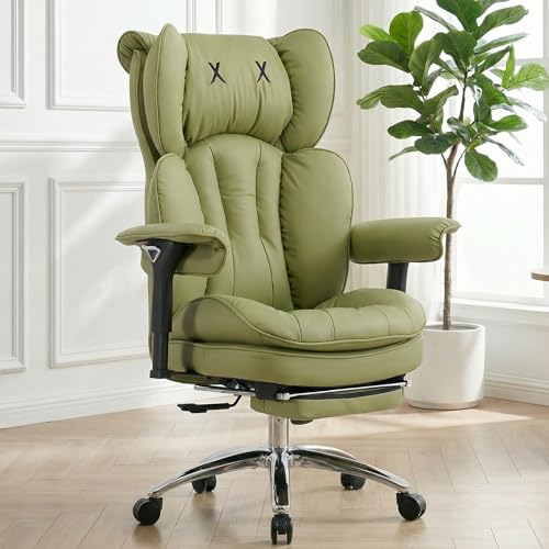 Big & Tall Office Chair, 400lbs Executive Chair with Footrest, Green - color: Green