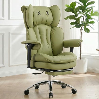 Big & Tall Office Chair, 400lbs Executive Chair with Footrest, Green - color: Green