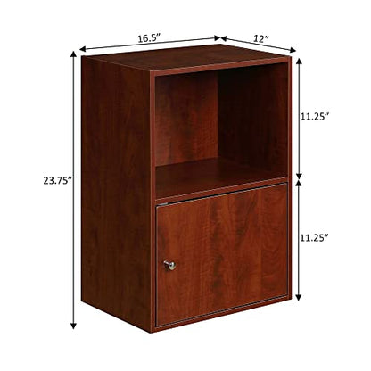 Convenience Concepts 151186CH X-Tra Storage 1-Door Cabinet, Cherry - color: Cherry