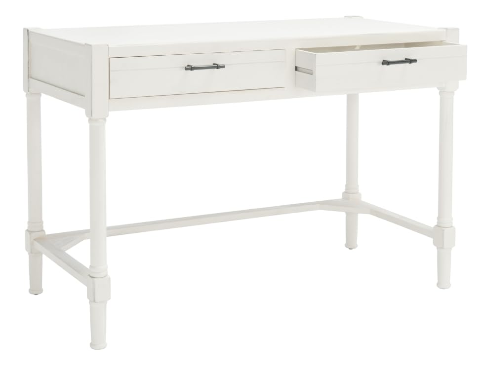 Safavieh Home Collection Filbert Distressed White 2-Drawer Writing Desk DSK5701A - color: Distressed White