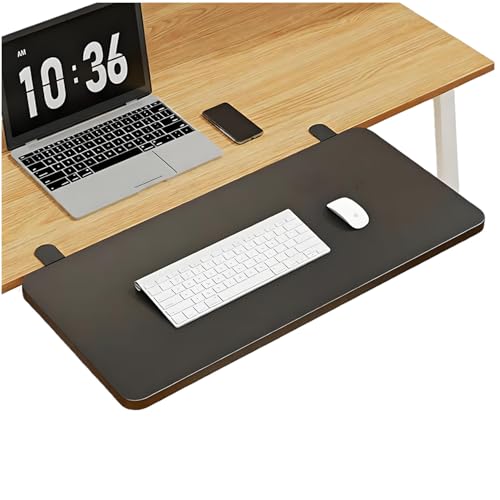 20 x 7.8 Inch Adjustable Ergonomic Clamp-On Desk Extender Tray, Black - color: Black