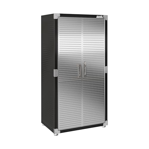Seville Classics UltraHD Solid Steel Lockable Metal Storage Cabinet Locker Organizer, w/Adjustable Shelves for Garage, Warehouse, Office, Classroom, Graphite, 36" W x 24" D x 72" H - color: Graphite, size: 36" W x 24" D x 72" H