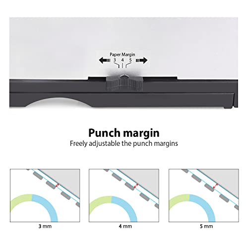 Comb Binding Machine - Punch 12 Sheet, Easy Punch No Jam, Heavy-Duty Metal Build, Book Binder for Office Reports & Home School Projects, Includes 100 Combs, Letter/A4/A5 Compatible - color: Silver