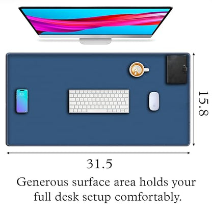 L&B Mercantile American Flag XXL Deskpad, Desk Mat for Computer Keyboard and Mouse – Patriotic USA Gaming Mousepad, Extra Long XL Mouse Pad for Laptop Office Desk. (Blue) - color: Blue