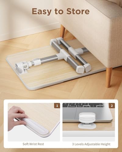 Laptop Desk Table, SAIJI Laptop Stand, Portable Lap Desks - color: Teak, size: 20.5*11.8 inches