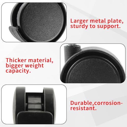 HOWDIA 1.5 Inch Swivel Caster Wheels for Cart, M8-1.25×20mm Threaded Stem Heavy Duty Casters, Nylon Wheels Replacement for Furniture, Table, Cabinet, Shelf（No Brake, 4 Pack） - style: M8 - 1.25×20mm Threaded Stem No Brake