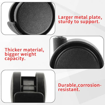 HOWDIA 1.5 Inch Swivel Caster Wheels for Cart, M8-1.25×20mm Threaded Stem Heavy Duty Casters, Nylon Wheels Replacement for Furniture, Table, Cabinet, Shelf（No Brake, 4 Pack） - style: M8 - 1.25×20mm Threaded Stem No Brake