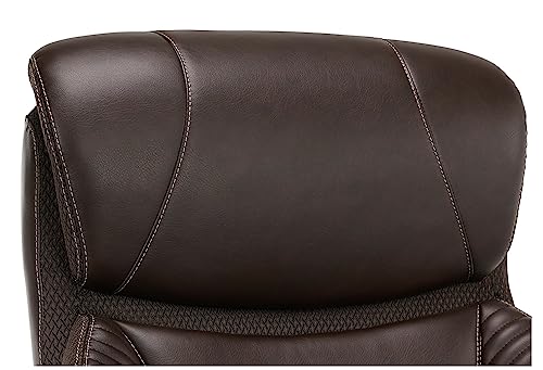 iComfort i6000 Series Big & Tall Ergonomic Bonded Leather High-Back Executive Chair, Brown/Silver