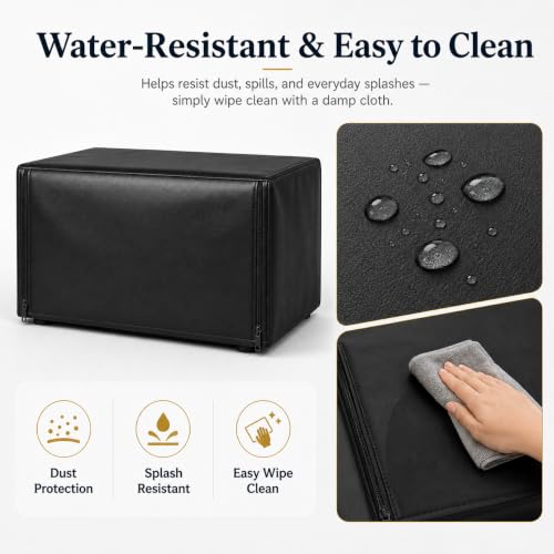 Custom Insulated Equipment Cover, Silver Oxford Fabric, Made to Measure | Made to measure with thermal lining, water-resistant surface, optional zipper access, and logo or text customization - color: PU Leather Dust Cover
