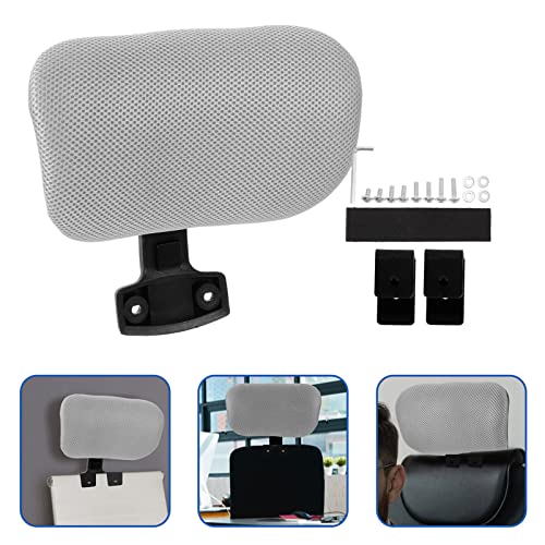 NUOBESTY Office Chair Neck Support Head Rest Office Chair Cushion Adjustable Mesh Headrest Attachment Universal Neck Support Cushion for Chair(Grey-2.2)